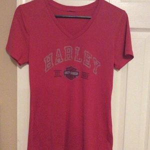 Harley Davidson women T-shirt small dark pink